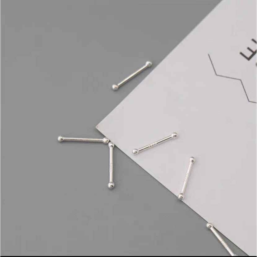 Khuyên tai bạc nữ TLEE giữ lỗ nhỏ nhắn chống viêm nhiễm sau bắn lỗ TleeJewelry B0305