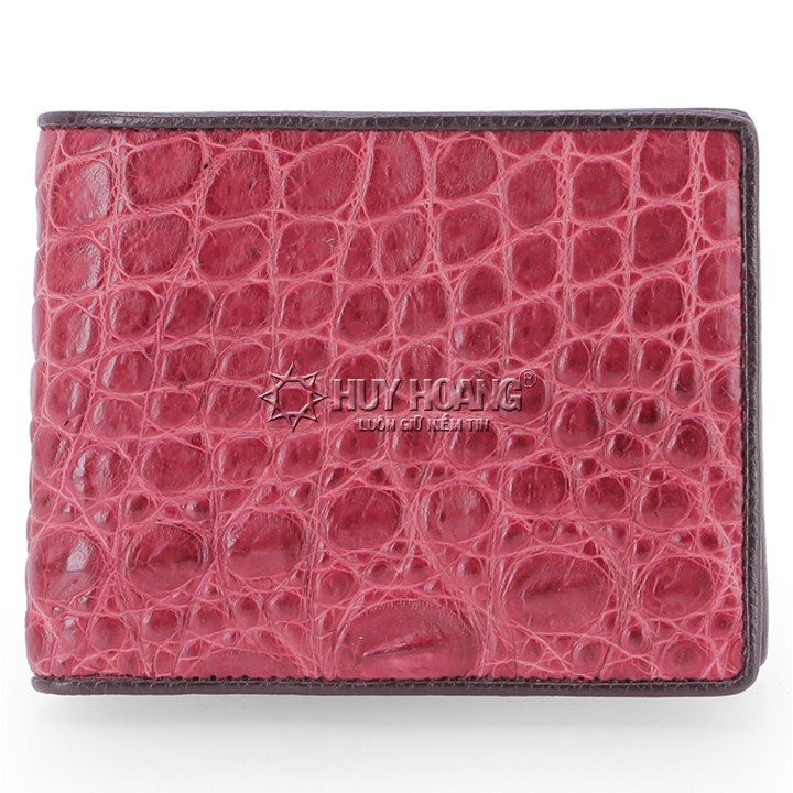 Ví nam da cá sấu màu đỏ đô PH2755
