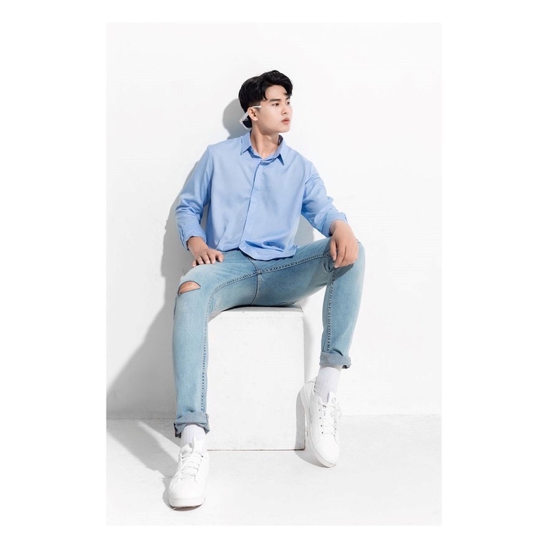 Sỉ 10 mét vải kate silk màu xanh biển.