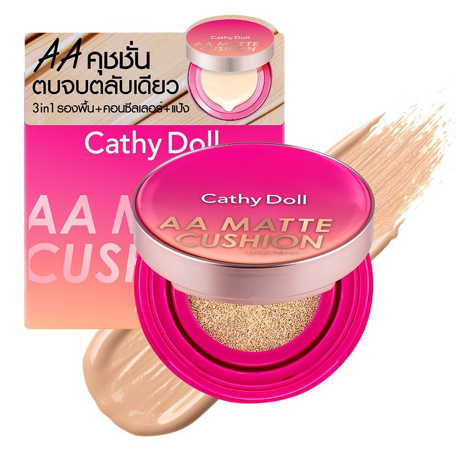 Phấn nước dạng lì Cathy Doll AA Matte Cushion SPF50+++ Acne and Sebum Control 10g che phủ khuyết điểm