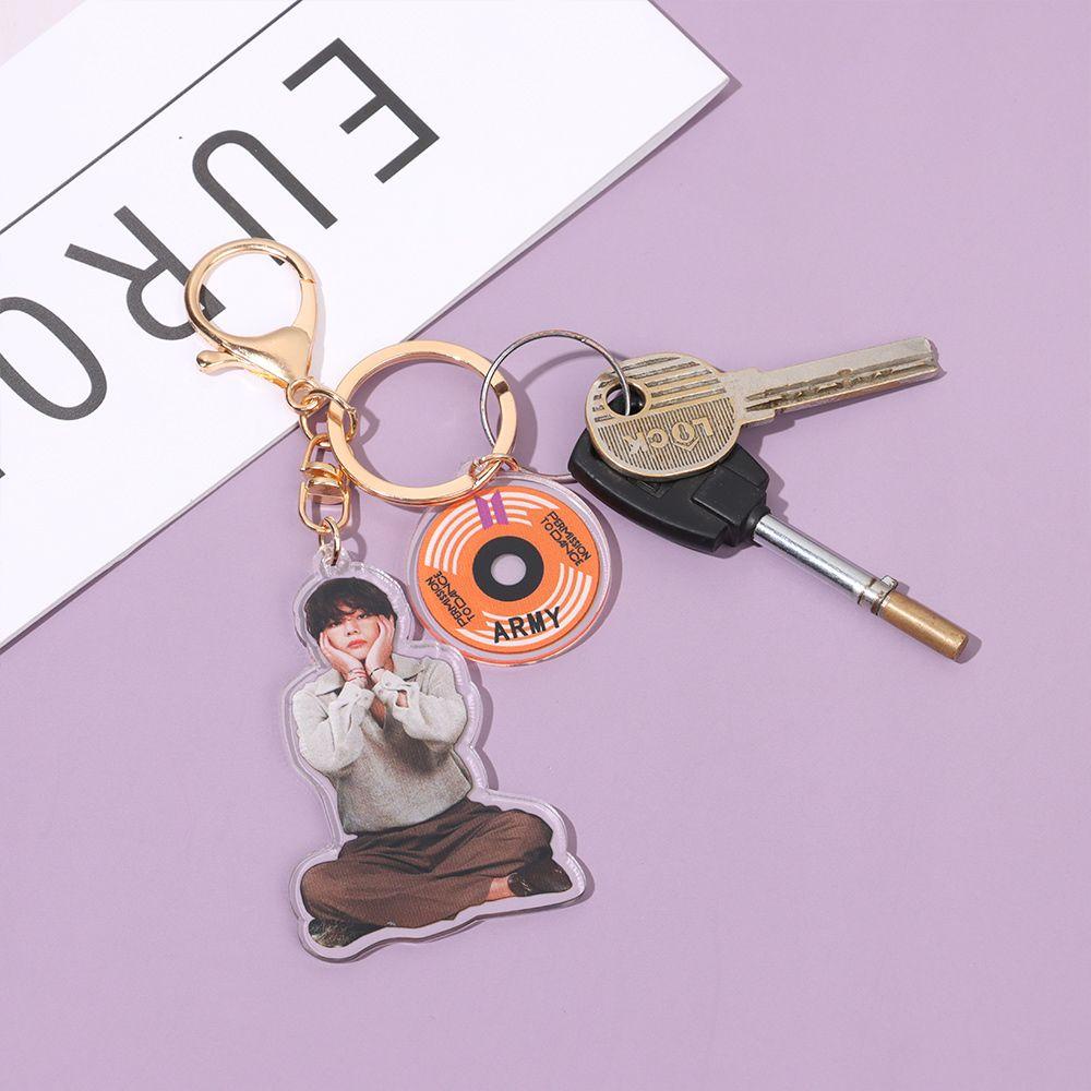 Móc Chìa Khóa Bằng Acrylic Trong Suốt Hình Nhân Vật BT21 Đa Năng