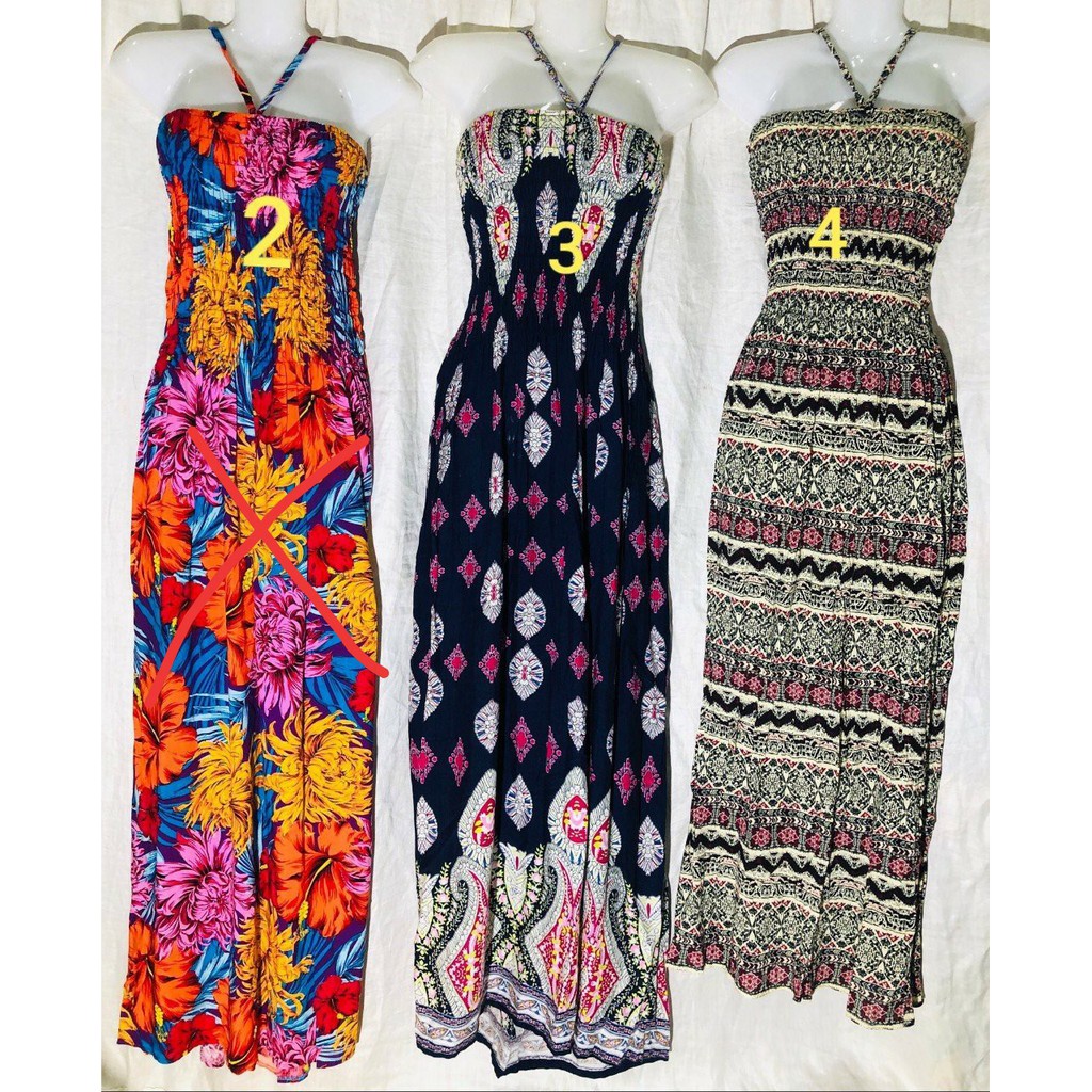 Đầm maxi cúp ngực quyến rũ (sọc/thổ cẩm/hoa lá) | BigBuy360 - bigbuy360.vn