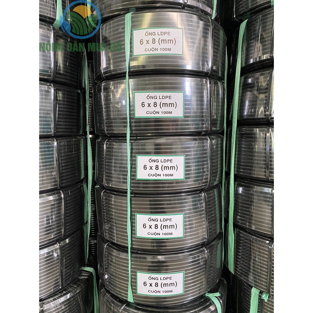 Dây Phun Sương PE Đen 8mm, Dây Tưới Cây, Tưới Lan Nhựa Nguyên Sinh 100% Độ Bền Cao / Cuộn 100m