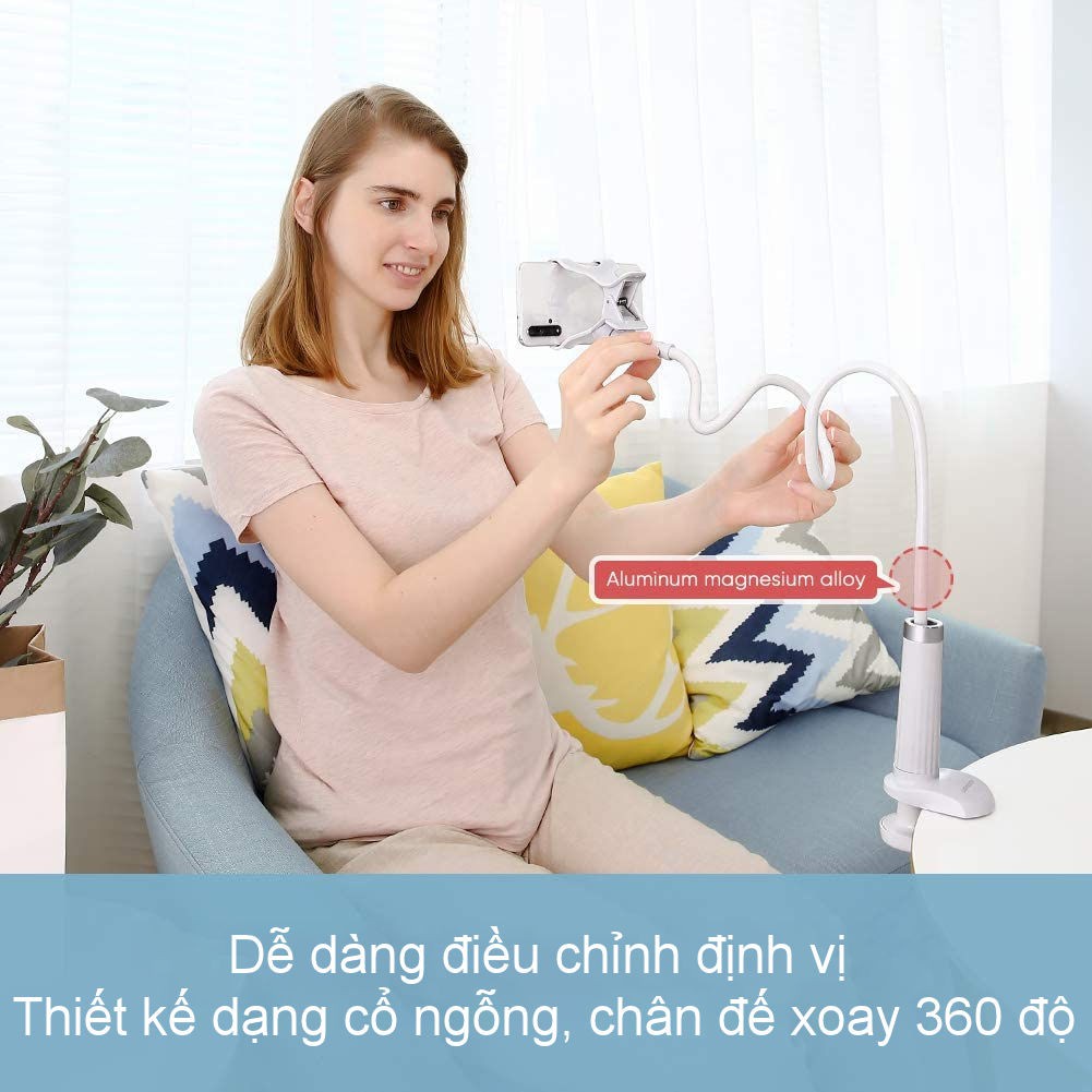 Giá đỡ điện thoại cài kẹp khe bàn UGREEN dạng cổ ngỗng, rảnh tay, dài 90cm, tùy chỉnh góc xoay LP113 30488