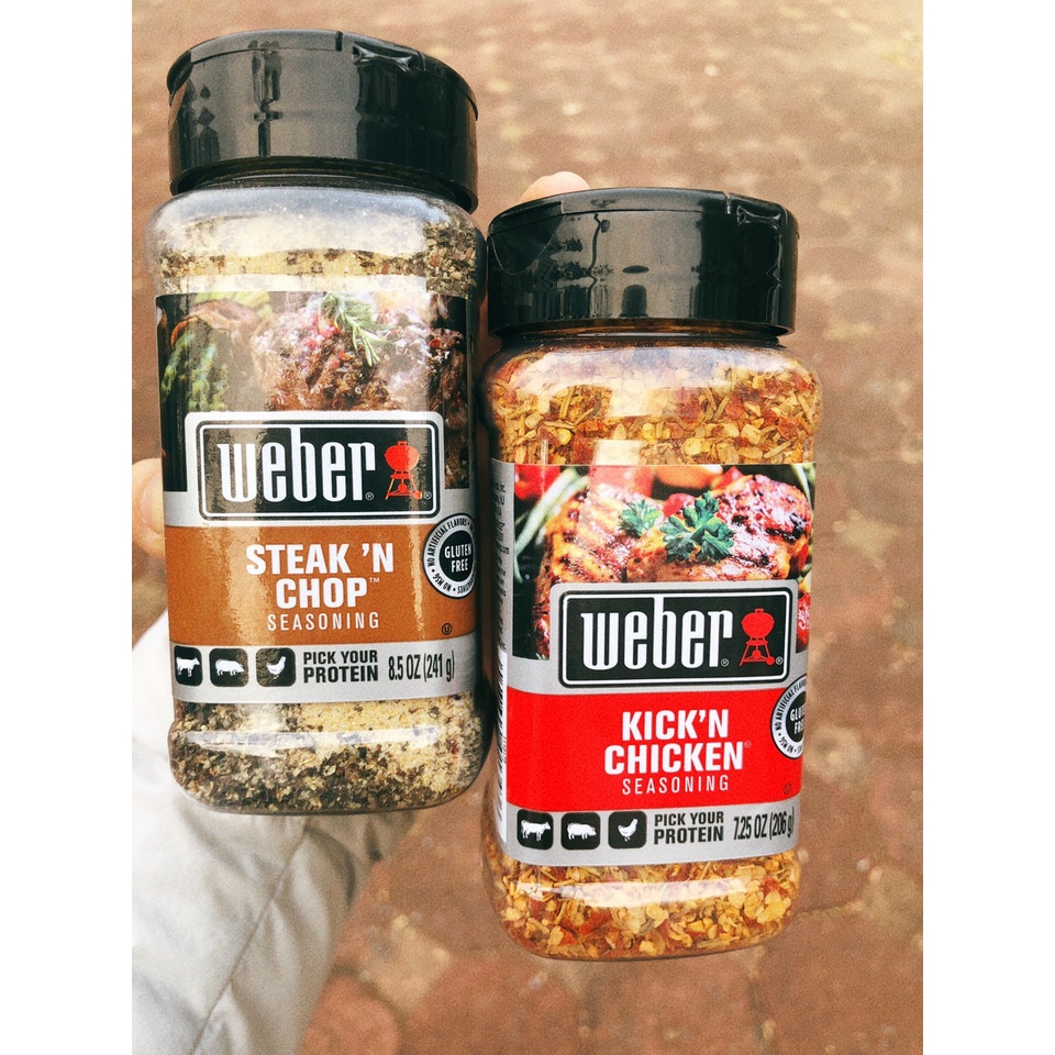 Gia vị ăn kiêng 0 calo Weber LỌ TO (210-250G) (eat clean, keto, gymer, das, không đường)