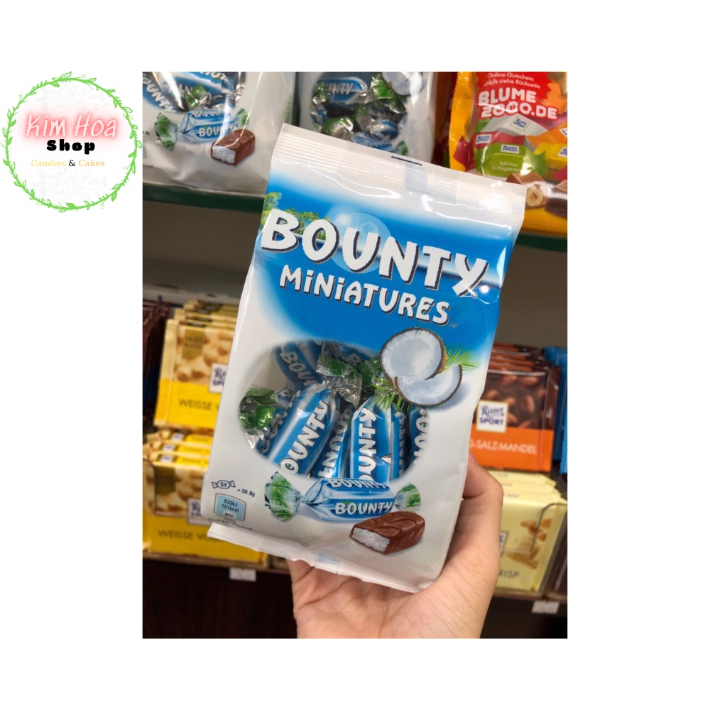 Kẹo sô-cô-la nhân dừa tươi Bounty Miniatures 150g MADE IN GERMANY