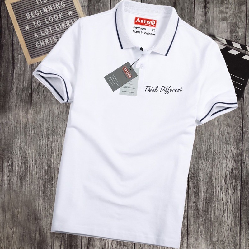 Áo Polo ArtisQ 80% cotton cá sấu thêu chữ sang trọng