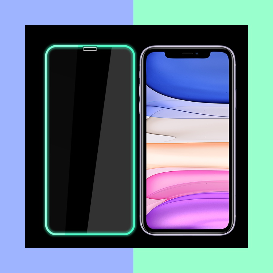 MIẾNG DÁN Kính cường lực viền dạ quang PHÁT SÁNG iPhone 6 6s 7 8 SE / Plus / X XR XS / Max / 11 /  Pro / MAX +