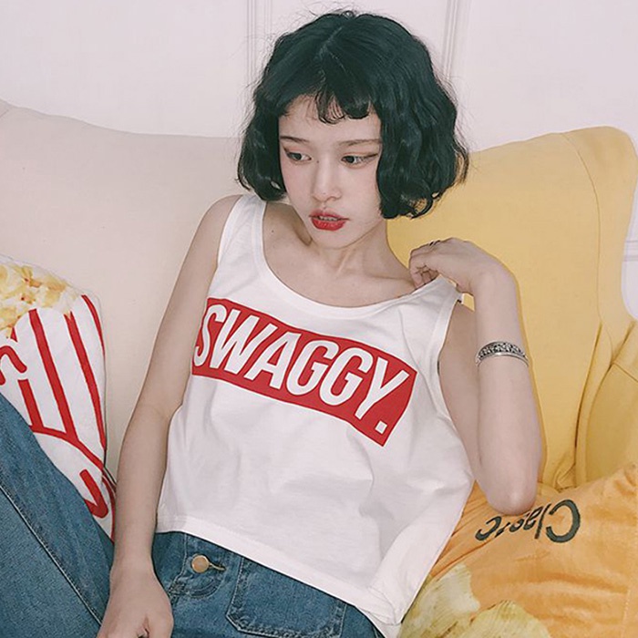 Áo thun IELGY không tay dáng rộng phong cách Hàn Quốc cho nữ