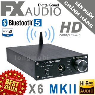 FX Audio X6 MKII Đầu giải mã nhạc số 192khz/24bit Tích hợp Bluetooth 5.0