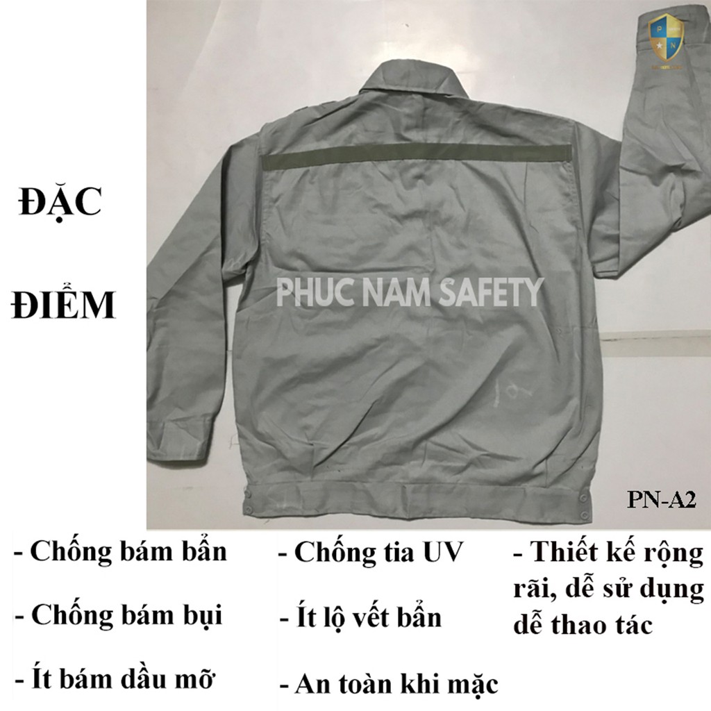 Áo bảo hộ lao động ghi sáng có phản quang, Áo bảo hộ lao động PN-A2, BHLĐ Phúc Nam