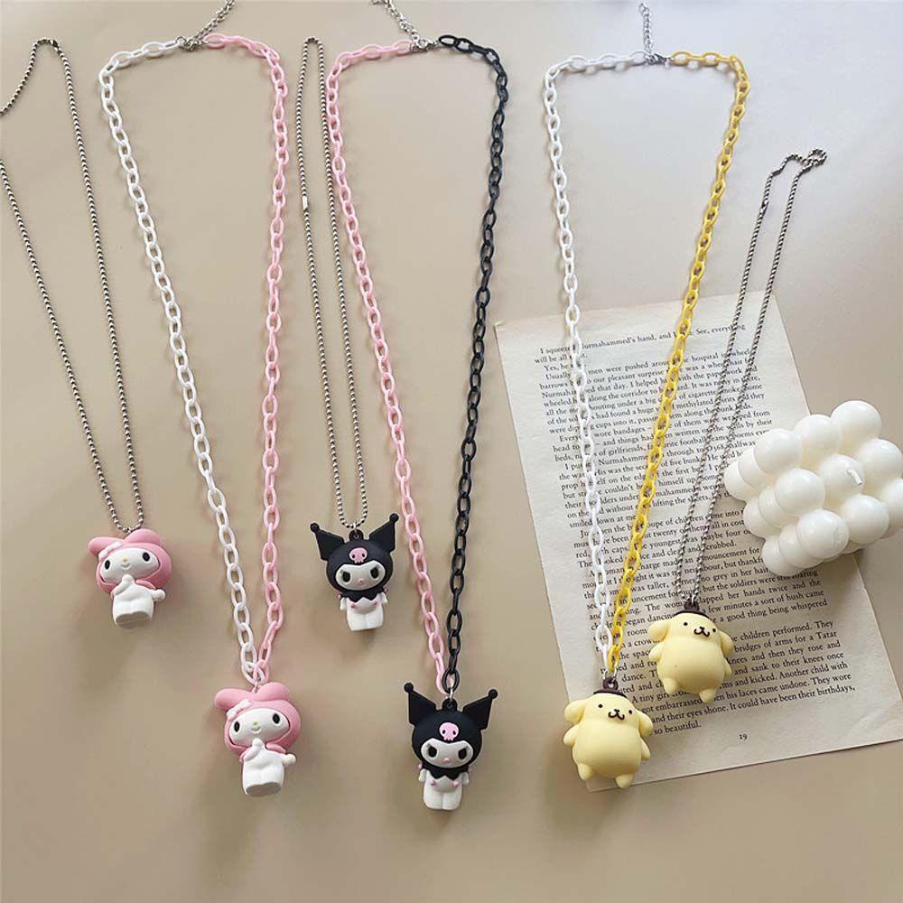 Vòng cổ Choker Acrylic Mặt Hoạt Hình Kuromi Đơn Giản Ngọt Ngào Thời Trang Cho Nữ