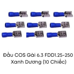 Túi 10 Chiếc Đầu Cos Gài Kẹp Dây Điện 6.3MM, Đầu Cos Chữ T FDD1.25-250