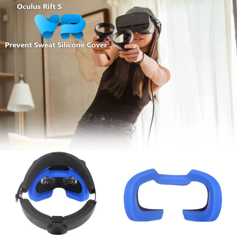 Vỏ bảo vệ mắt kính bằng silicon mềm chống mồ hôi tiện dụng cho Oculus Rift S VR&lt;br&gt;