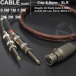 Dây canon sang 2 jack 6 ly mono diy 0.2 đến 3 mét - xlr female to 2 6.5mm mono