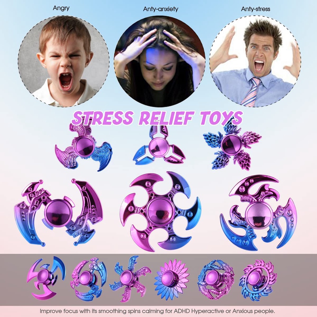 Con Quay Đồ Chơi Spinner 1 CáNh Kim LoạI GiúP GiảM Stress,1 Con quay thần tài nhìn bằng kim loại, Con quay thần tài giảm căng thẳng và giảm lo âu, Món quà ủng hộ tiệc tùng cho trẻ em