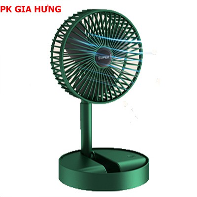 Quạt tích điện cầm tay mini để bàn gấp tròn siêu gọn 3 chế độ gió mạnh pin chạy 6-8 giờ