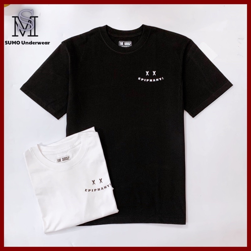 Áo thun tay lỡ unisex,cotton cao cấp co dãn 4 chiều, dáng form rộng nam nữ, hàng thiết kế in chữ EPIPHANI. Đen/trắng.