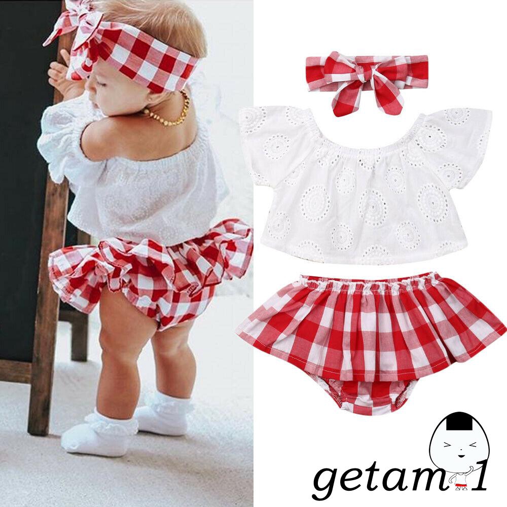 Set áo trễ vai + quần short dễ thương cho bé gái