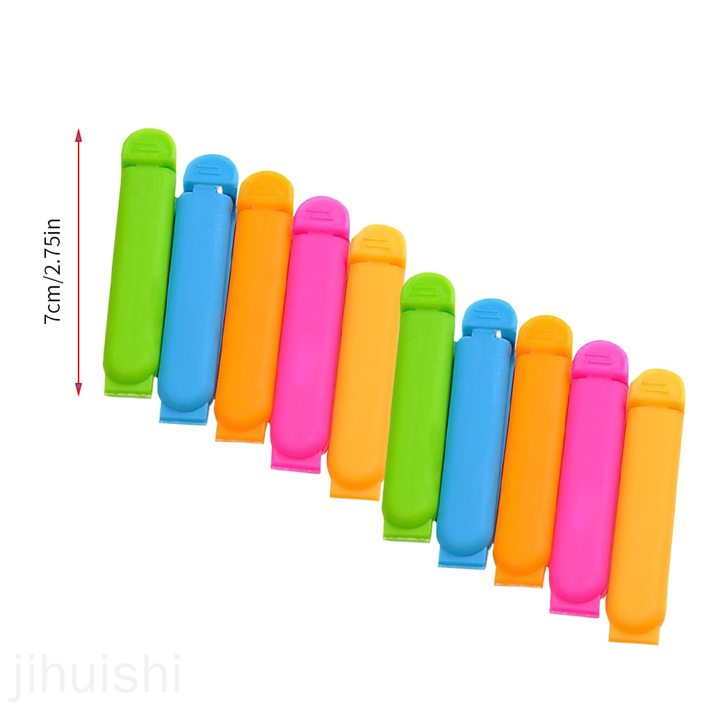 Set 10 Kẹp Miệng Túi Thực Phẩm Bằng Nhựa Màu Sắc Ngẫu Nhiên