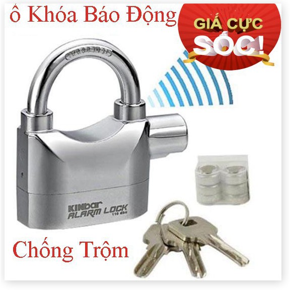 Ổ khóa chống trộm, Khóa Báo Động Chống Trộm Thông Minh Kinbar Bản Cao Cấp, chống cưa, cắt, chống ăn mòn