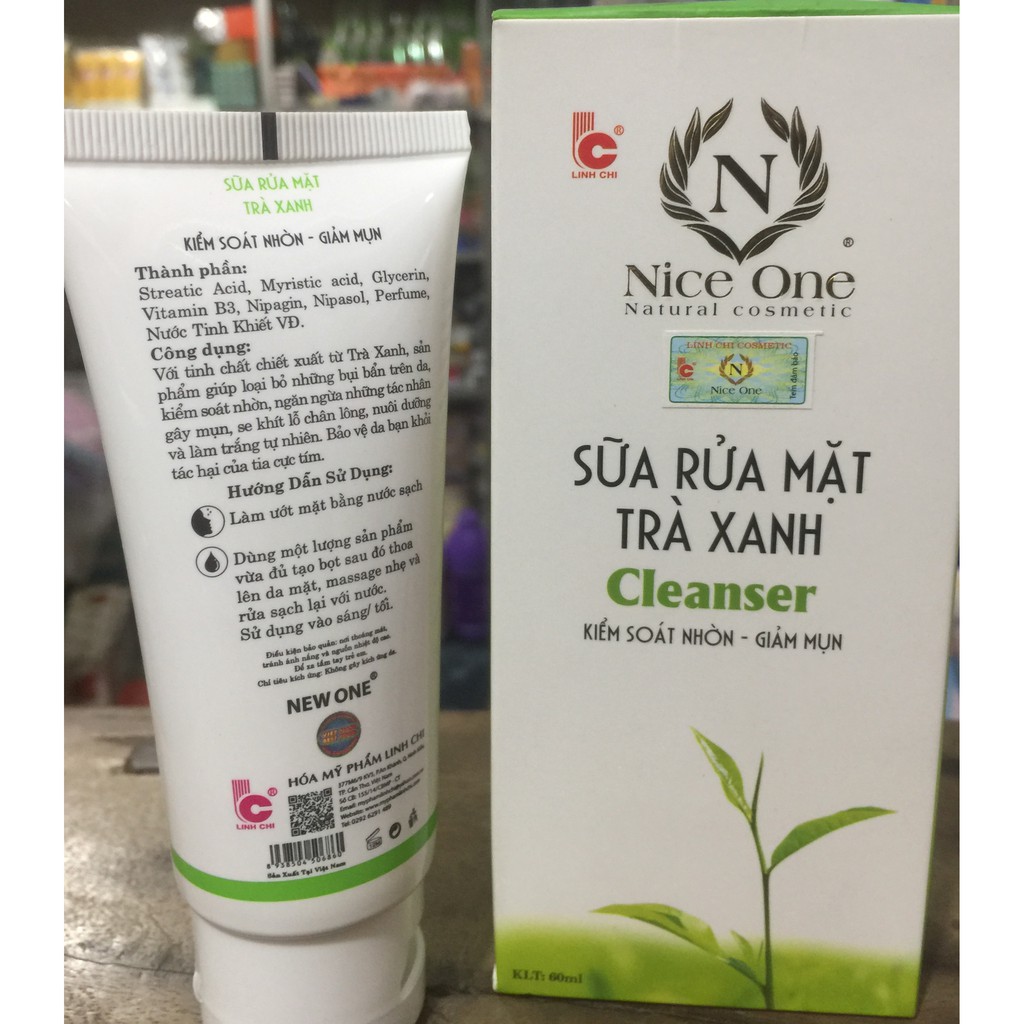Sữa rửa mặt trà xanh kiểm soát nhờn giảm mụn Nice One Linh Chi