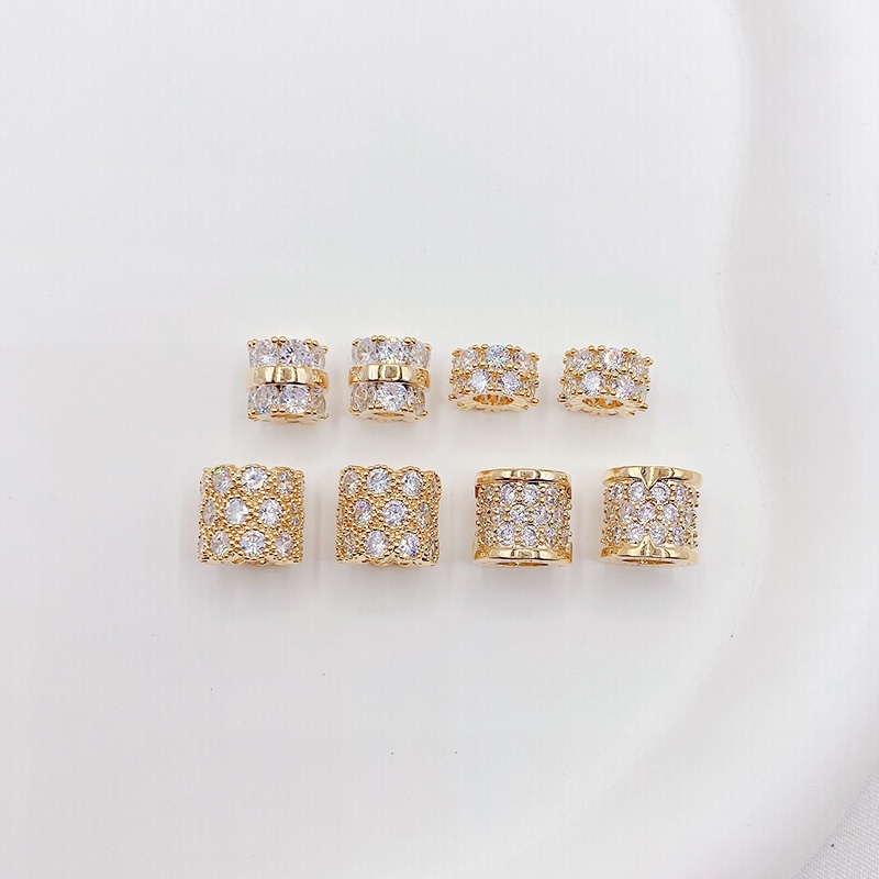 Chuỗi Hạt Đá Zircon Màu Vàng Đồng 14K Dùng Làm Trang Sức diy