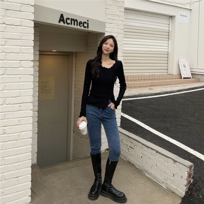 Áo Len Nữ Dài Tay Cổ Tròn Thời Trang Hàn