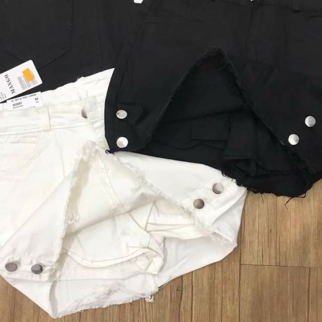 Lenkapas - Chân váy kaki nút hông đen/trắng | BigBuy360 - bigbuy360.vn