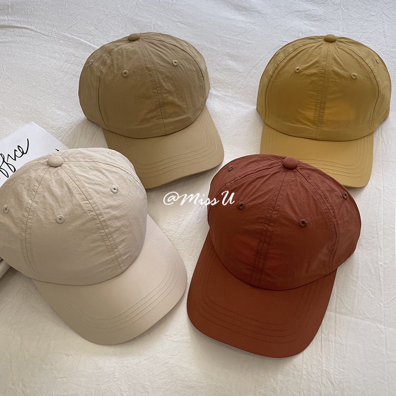 Mũ Lưỡi Trai Thêu Chữ Chất Vải Khô Thoáng Nhanh Thời Trang Mùa Hè Hàn Quốc Cho Nữ