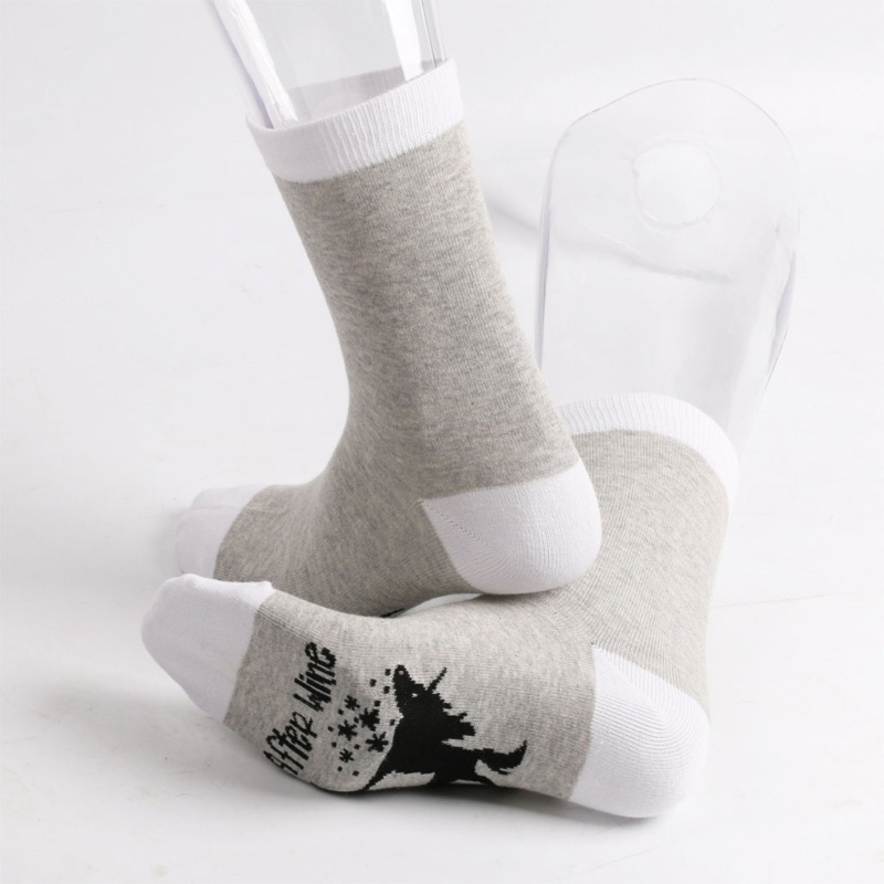 Xiangbao Vớ Cotton In Chữ Drunken Horse Màu Sắc Tương Phản Vui Nhộn Cho Nam Và Nữ