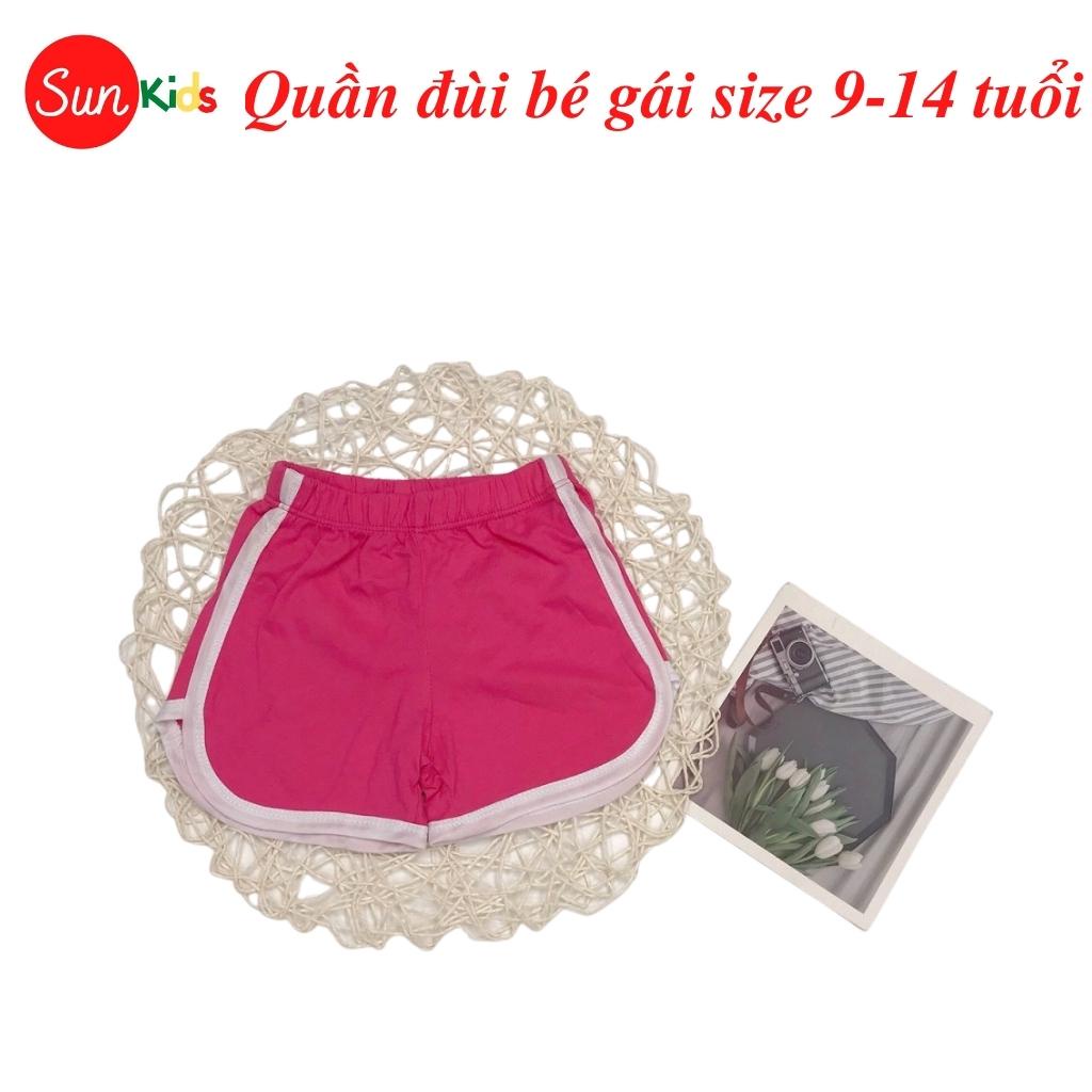 Quần đùi bé gái SUNKIDS, quần đùi cho bé chất cotton mềm mát, size 9-14 tuổi, nhiều màu