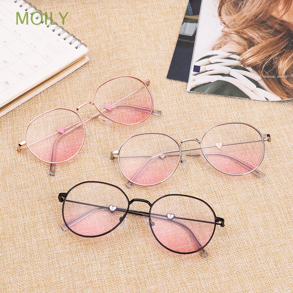 Kính mát gọng kim loại họa tiết trái tim màu hồng thời trang | BigBuy360 - bigbuy360.vn