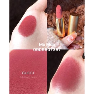 Son Gucci 204 Matte - chuẩn hồng đất- Peggy Taupe ( hàng duty bill đầy đủ )
