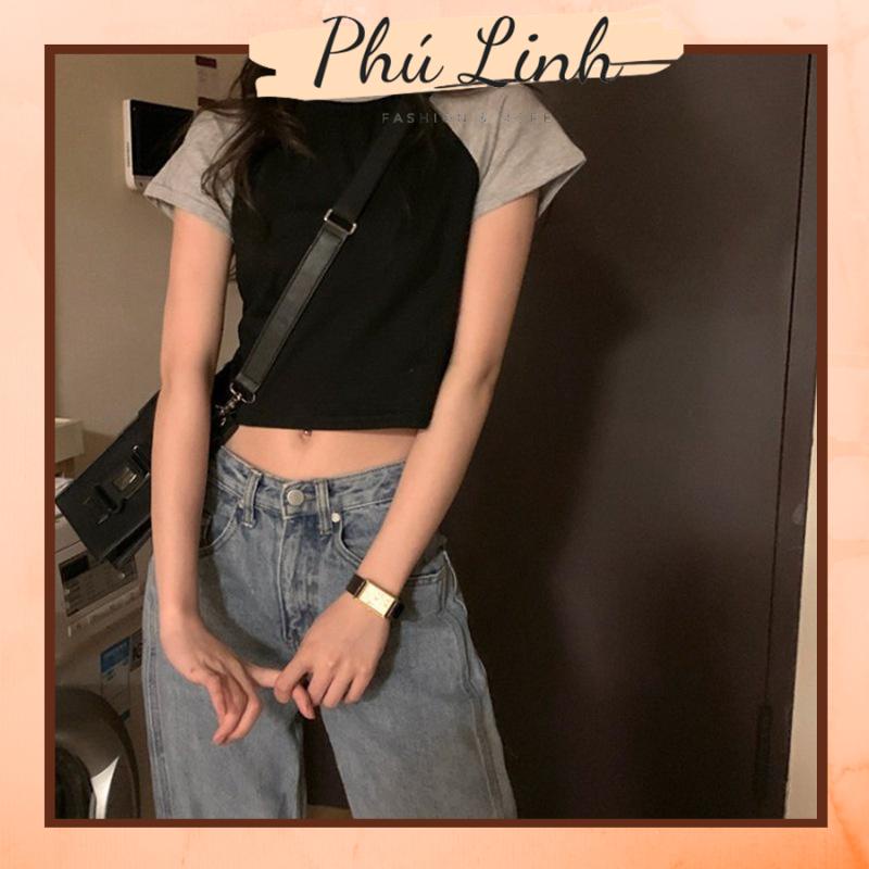 MS6680 Áo phông, áo thun nữ raplan croptop