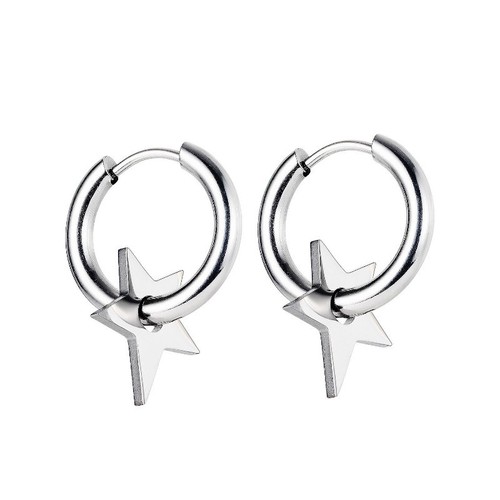 Bông Tai Nam Nữ Unisex Khoen Tròn Ngôi Sao Titan Ko Han Rỉ TT 3691