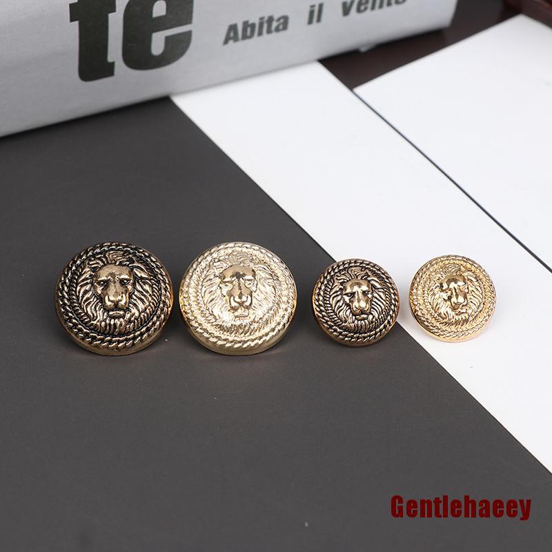 Bộ 10 Nút Áo Kim Loại Hình Sư Tử