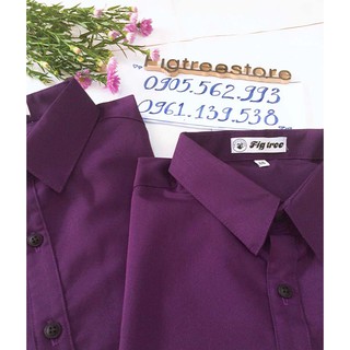 Áo Sơ Mi Cặp Fig Tree Màu Tím Đậm Nổi Bật