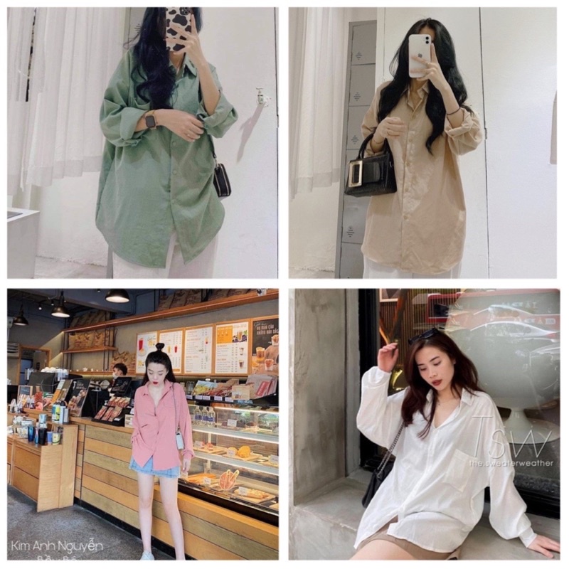 [RẺ VÔ ĐỊCH] HÀNG SẴN Áo Sơ Mi Đũi Oversize Đủ Màu