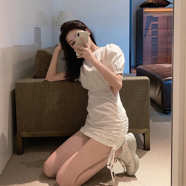 Đầm body đẹp cổ tròn , rút dây khoét eo mặc đi dạo phố, dự tiệc rất xinh, nhẹ nhàng cuốn hút mọi ánh nhìn - Đ123 | BigBuy360 - bigbuy360.vn