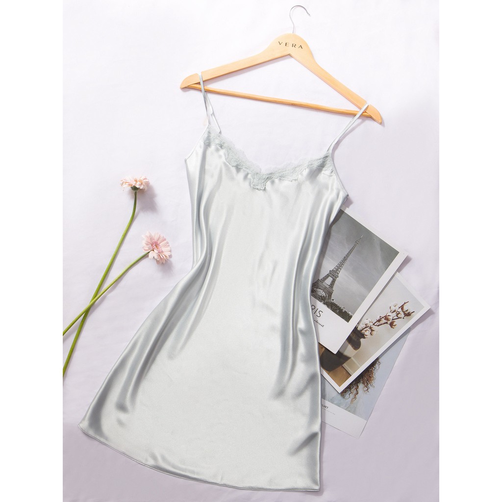 Đầm VERA hai dây satin phối ren-0127 | BigBuy360 - bigbuy360.vn