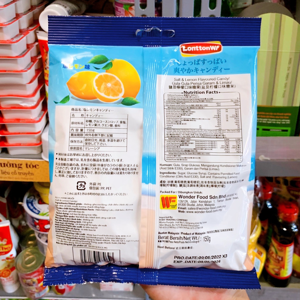 Kẹo Chanh Muối Salt & Lemon Malaysia Gói 150g