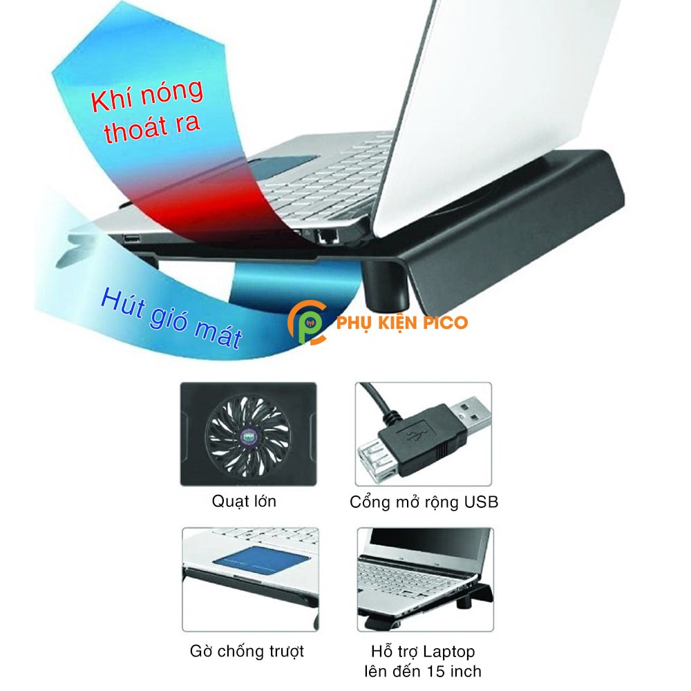 Đế tản nhiệt laptop máy tính bảng chính hãng Cooler Master Notepal CMC3 ( Phụ kiện Pico )