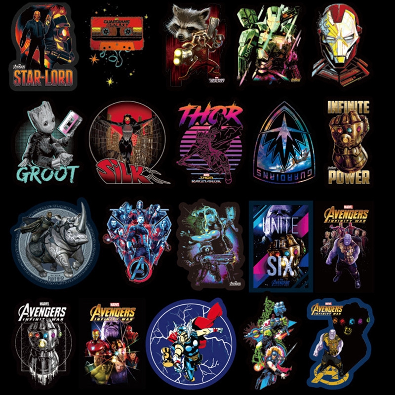 Set 100 Sticker Dán Hình Nhân Vật Siêu Anh Hùng Marvel