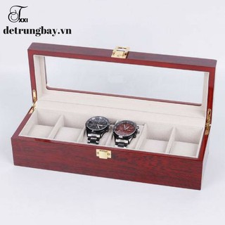 HỘP ĐỰNG ĐỒNG HỒ 6 NGĂN VỎ GỖ