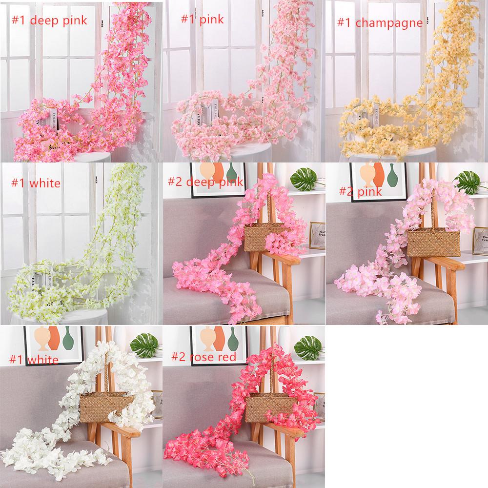 Dây Hoa Anh Đào Nhân Tạo Dài 2M Dùng Trang Trí Tiệc Cưới