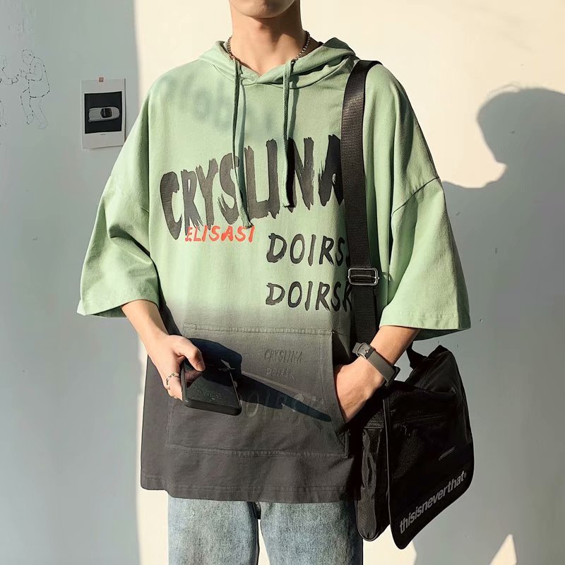 Real shot new letter printing comfortable fashion front pocket stitching design casual hoodie | BigBuy360 - bigbuy360.vn