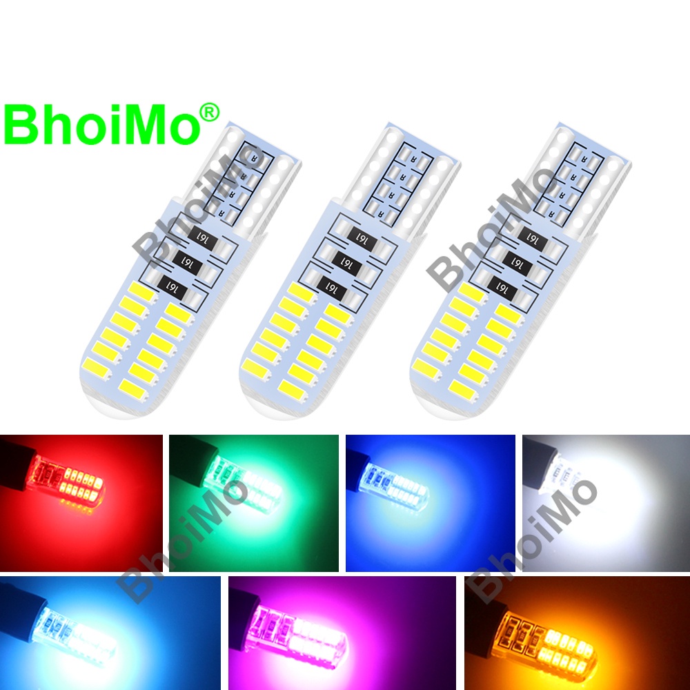 Bóng Đèn Led Bhoimo 24smd T10 3014 W5W 194 Dc 12v Chống Thấm Nước Cho Xe Hơi / Xe Máy