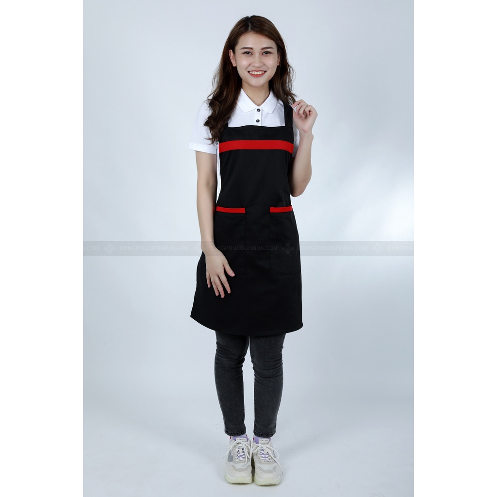 Tạp Dề nấu ăn chất kaki cotton Có thể sử dụng trong quán cà phê nhà bếp ảnh sản phẩm thật TD1.2.06-1