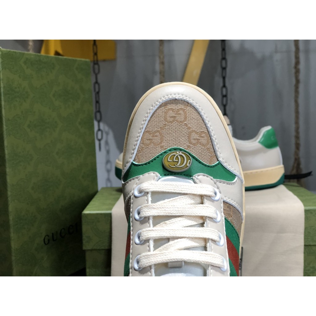 Giày Sneaker Gucci Screener Leather Xanh, Tím Cao Cấp Fullbox, Giày thể thao gucci sơn tùng 2 màu xanh, tím dày dặn.